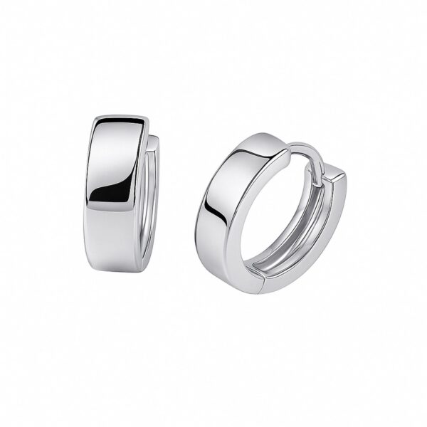 14k White Gold Snuggable Hoop Earrings - alternate view 2
