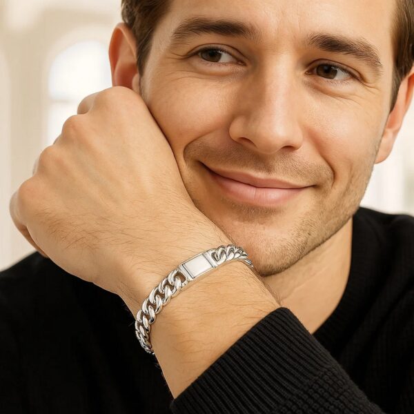 Sterling Silver Rhodium Plated Miami Cuban Link Bracelet (9.00 mm) - alternate view 5