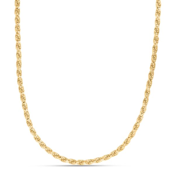 Sterling Silver Yellow Gold Plated Diamond Cut Royal Rope Chain (4.40 mm) - alternate view 3