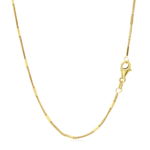 Diamond Cut Bar Links Pendant Chain in Yellow Gold (1.30 mm) - alternate view 3