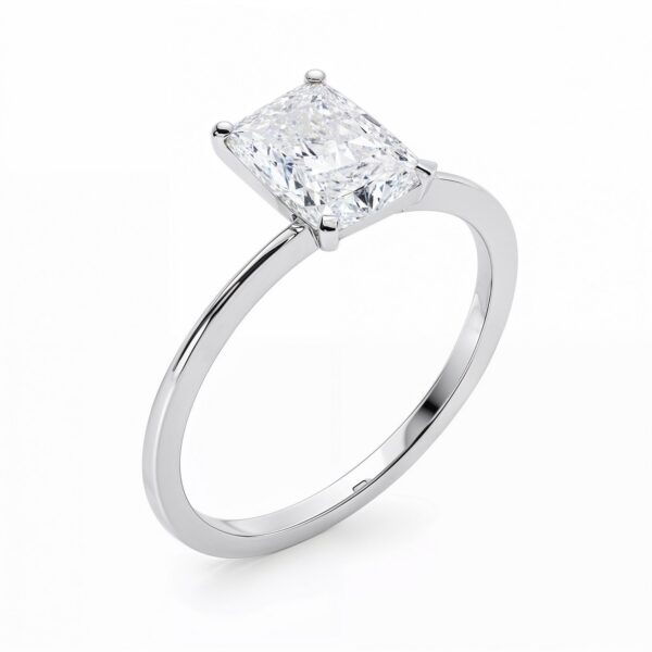 3 Carat Radiant Lab Grown IGI G/VS1 Diamond Solitaire Ring in 14K White Gold - alternate view 2