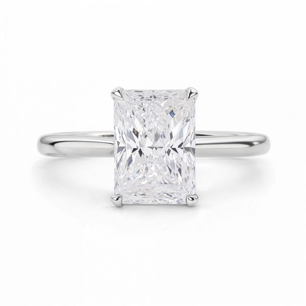 3 Carat Radiant Lab Grown IGI G/VS1 Diamond Solitaire Ring in 14K White Gold - alternate view 3