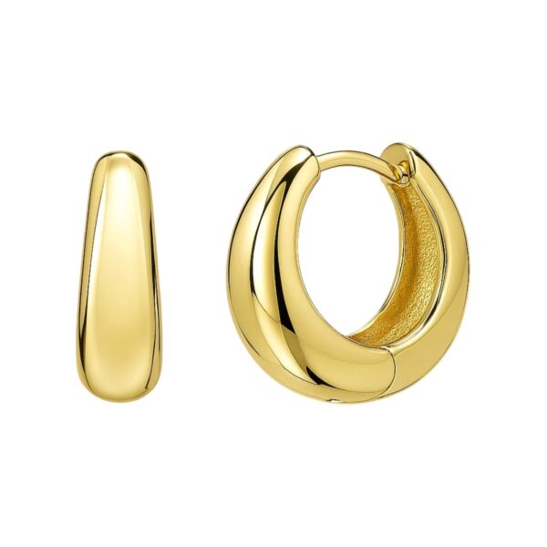Tapered Huggie Hoop Earrings in 14K Yellow Gold - alternate view 2