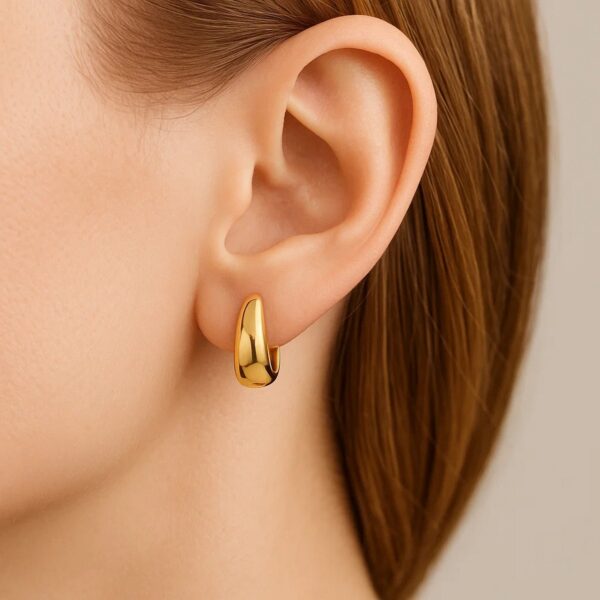 Tapered Huggie Hoop Earrings in 14K Yellow Gold - alternate view 5