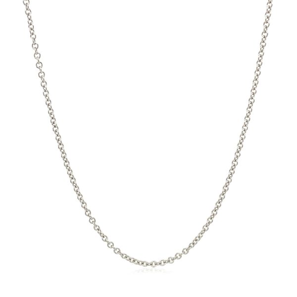 14k White Gold Round Cable Link Chain (1.50 mm) - alternate view 2
