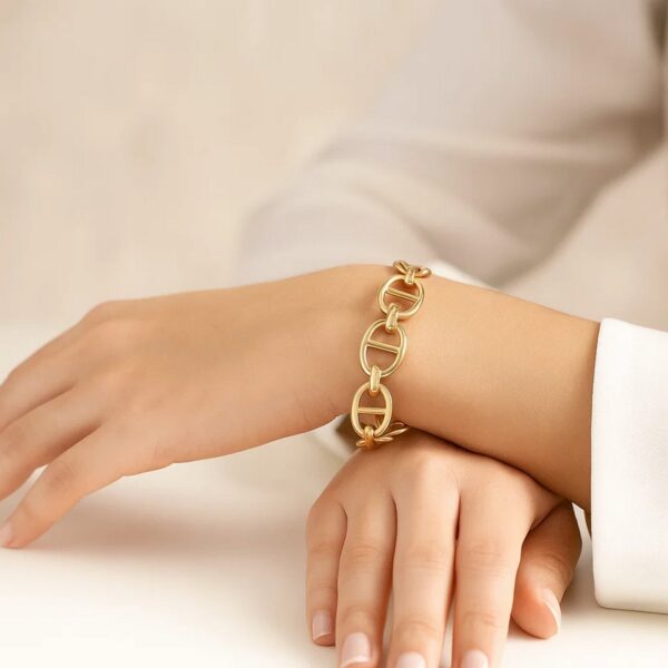 14k Yellow Gold High Polish Mariner Link Bracelet (13.80 mm) - alternate view 3