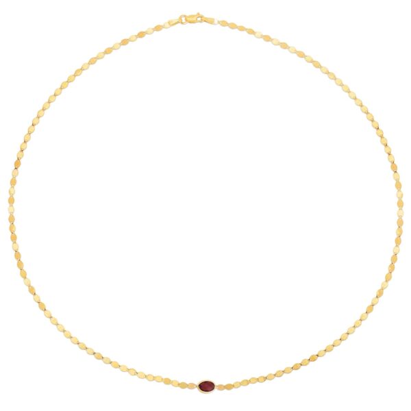 14K Yellow Gold Garnet Mirrored Chain (2.20 mm) - alternate view 2