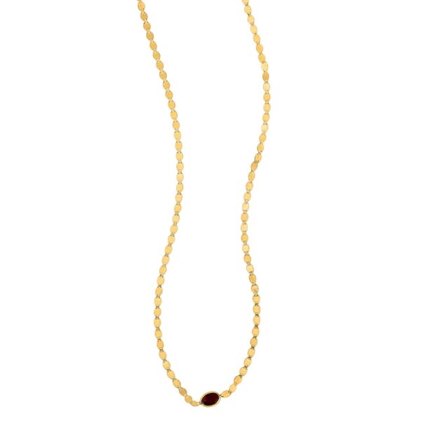 14K Yellow Gold Garnet Mirrored Chain (2.20 mm) - alternate view 3