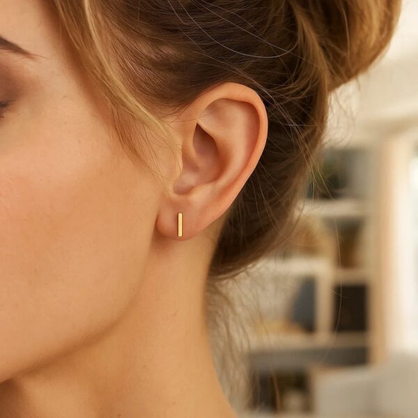 14K Yellow Gold Yours Truly Initial I Stud Earrings - alternate view 2