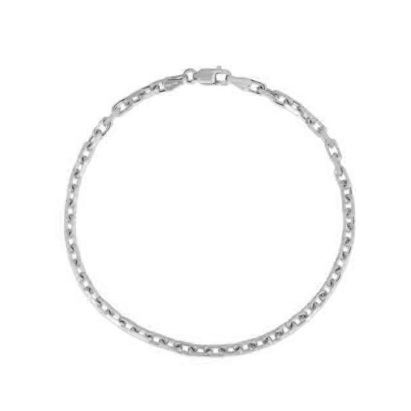 14k White Gold French Cable Chain Bracelet (2.50 mm) - alternate view 2