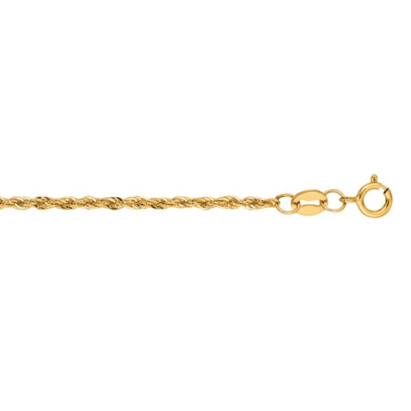Lite Rope Chain Bracelet in 14k Yellow Gold (1.50 mm) - alternate view 2