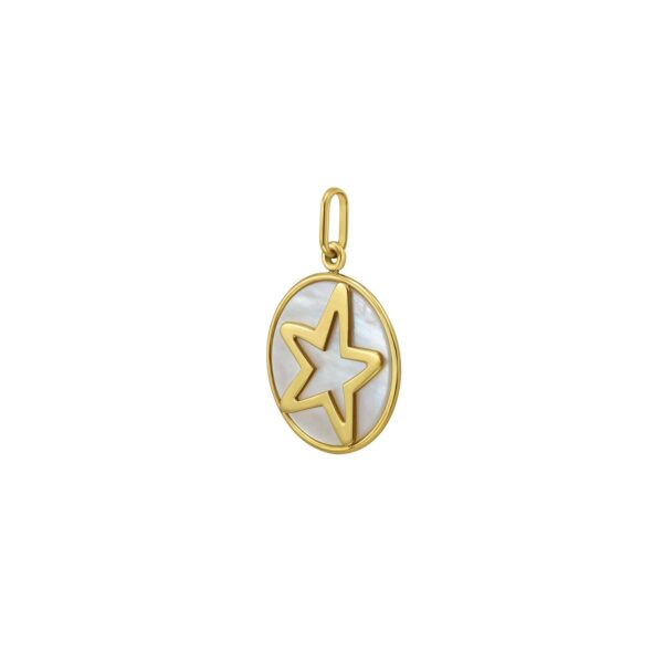 14K Yellow Gold Starfish MOP Charm Pendant - alternate view 2