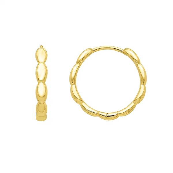 Medium Rice Hoop Earrings in 14K Yellow Gold - alternate view 2