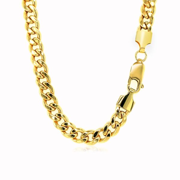 14k Yellow Gold Miami Cuban Semi Solid Chain (5.50 mm) - alternate view 3