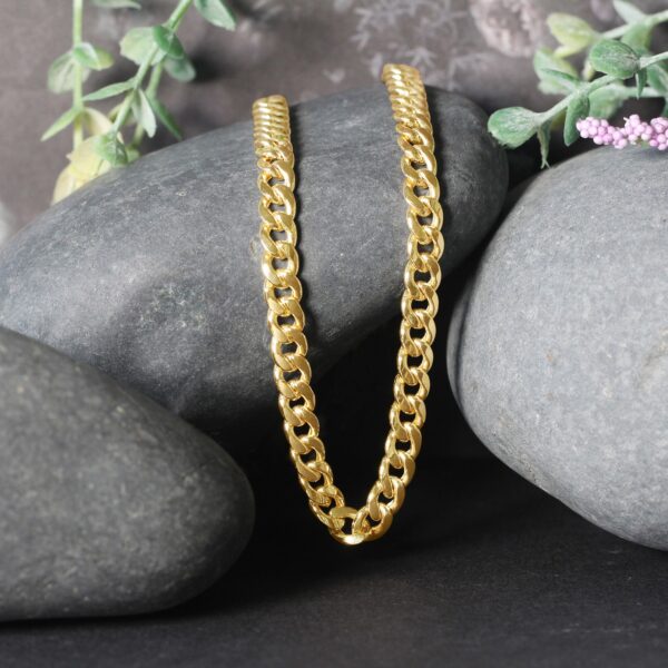 14k Yellow Gold Miami Cuban Semi Solid Chain (5.50 mm) - alternate view 5