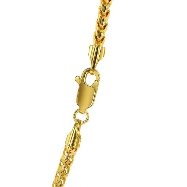14k Yellow Solid Gold Diamond Cut Round Franco Chain (3.10 mm) - Yellow Gold - alternate view 4