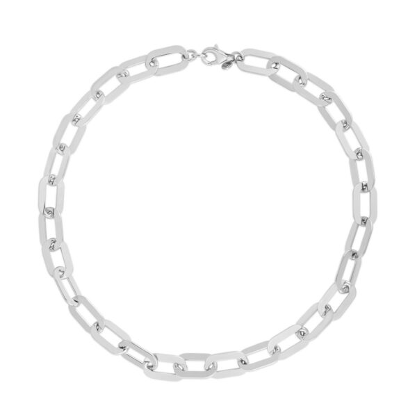 Sterling Silver Rhodium Plated Italian Link Paperclip Bracelet (10.30 mm) - alternate view 3