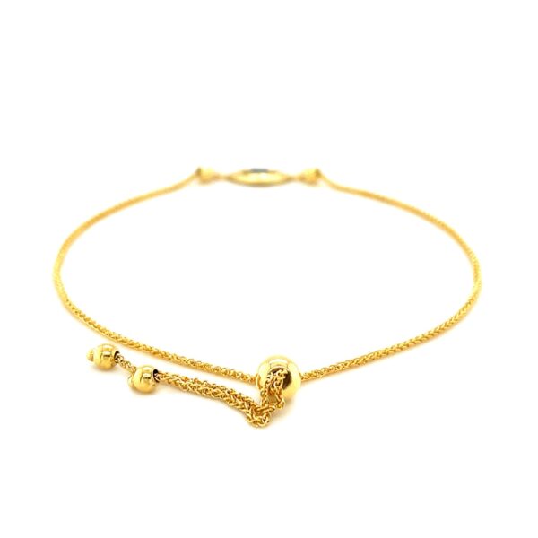 14k Yellow Gold Adjustable Evil Eye Bracelet (1.00 mm) - alternate view 3