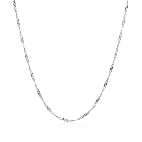 14k White Gold Singapore Chain (1.30 mm) - alternate view 2