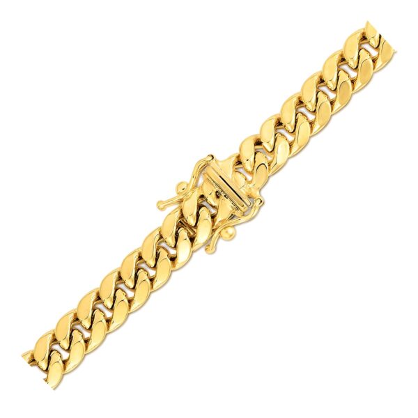 14k Yellow Gold Semi Solid Miami Cuban Chain (6.60 mm) - alternate view 3