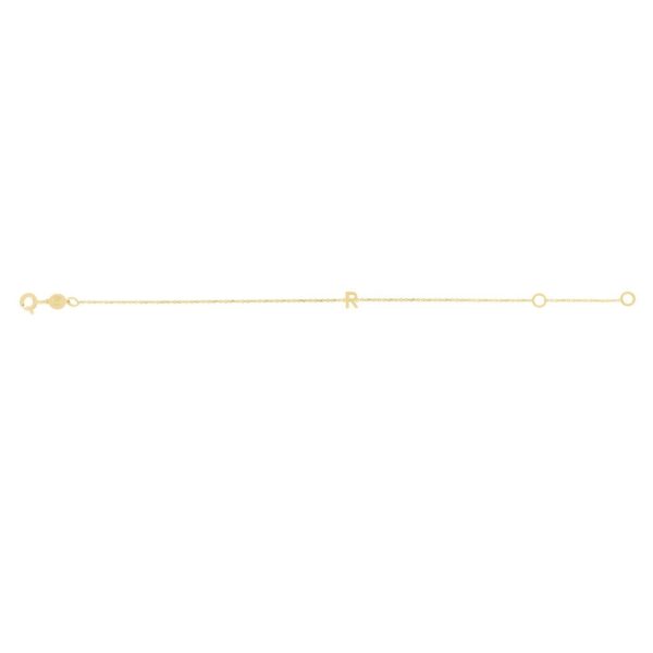 14K Yellow Gold Mini Initial R Bracelet - alternate view 2