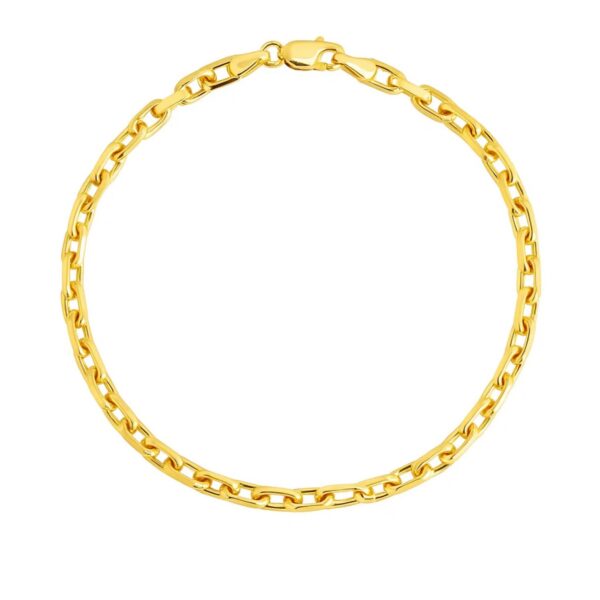 14k Yellow Gold French Cable Chain Bracelet (3.60 mm) - alternate view 2