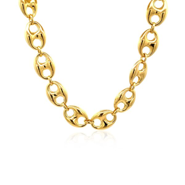 14k Yellow Gold Puffed Mariner Link Chain (11.00 mm) - alternate view 2