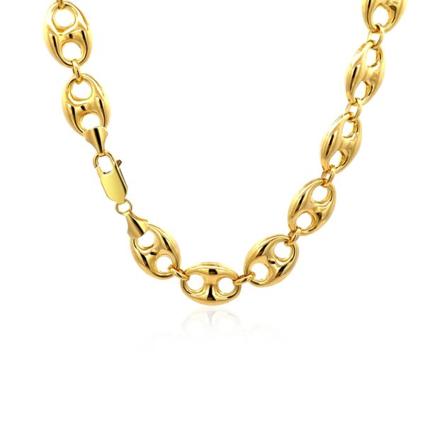 14k Yellow Gold Puffed Mariner Link Chain (11.00 mm) - alternate view 3