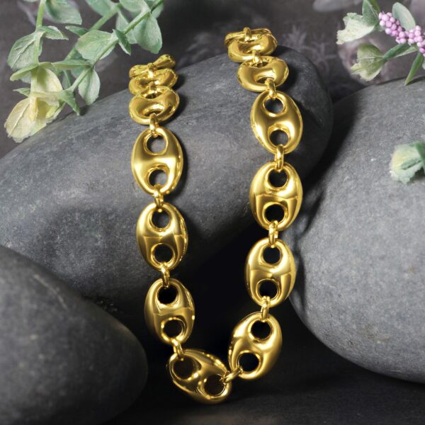 14k Yellow Gold Puffed Mariner Link Chain (11.00 mm) - alternate view 4