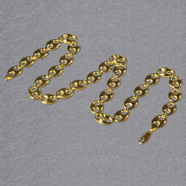 14k Yellow Gold Puffed Mariner Link Chain (11.00 mm) - alternate view 5