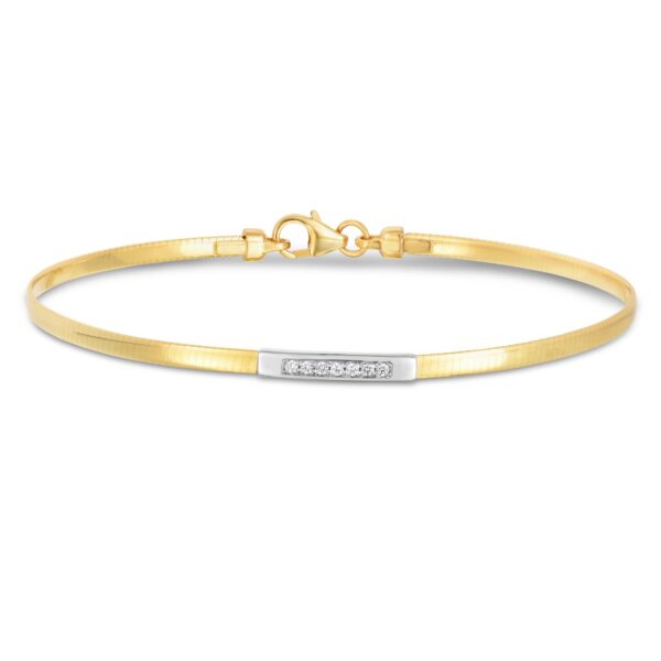 14K Yellow Gold Omega Diamond Bar Bracelet - alternate view 2