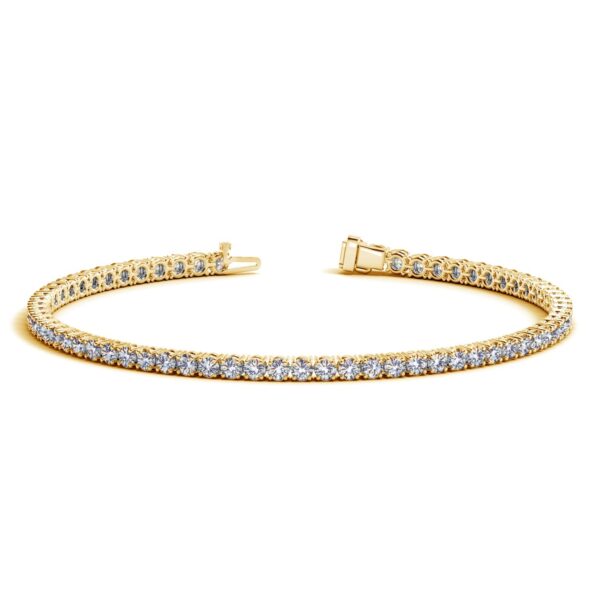 Lab Grown Round Diamond Tennis Bracelet in 14k Yellow Gold (3 cctw F/G VS2/SI1) - F-G