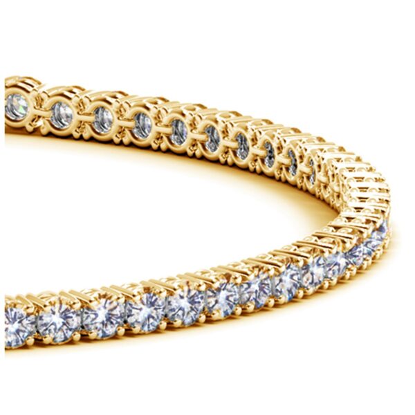 Lab Grown Round Diamond Tennis Bracelet in 14k Yellow Gold (3 cctw F/G VS2/SI1) - F-G - alternate view 2