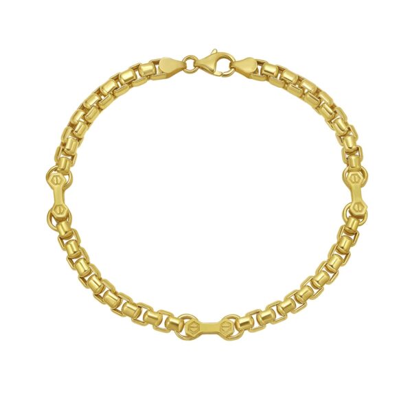 14K Yellow Gold Round Box Hardware Bracelet - alternate view 2