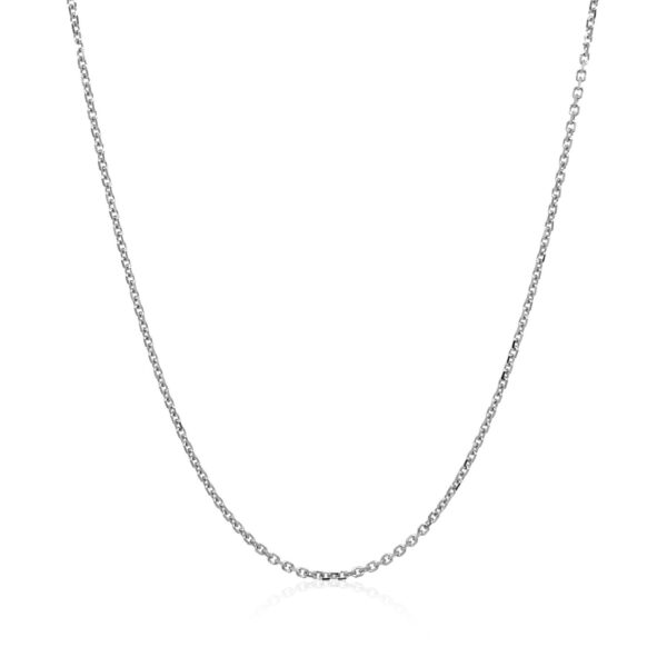 14k White Gold Diamond Cut Cable Link Chain (1.10 mm) - alternate view 2