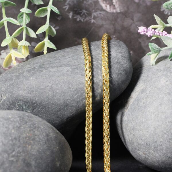 14k Yellow Gold Diamond Cut Round Franco Chain (3.20 mm) - alternate view 4