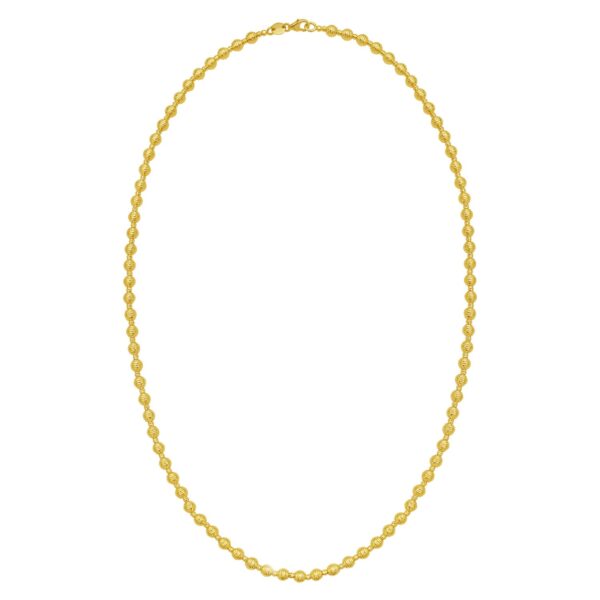 14K Yellow Gold Disco Diamond Cut Bead Chain (4.00 mm) - alternate view 2