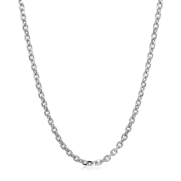 14k White Gold Diamond Cut Cable Link Chain (2.60 mm) - alternate view 2