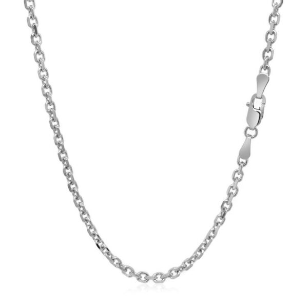 14k White Gold Diamond Cut Cable Link Chain (2.60 mm) - alternate view 3