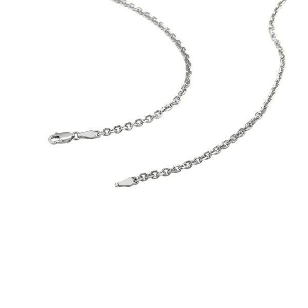 14k White Gold Diamond Cut Cable Link Chain (2.60 mm) - alternate view 4