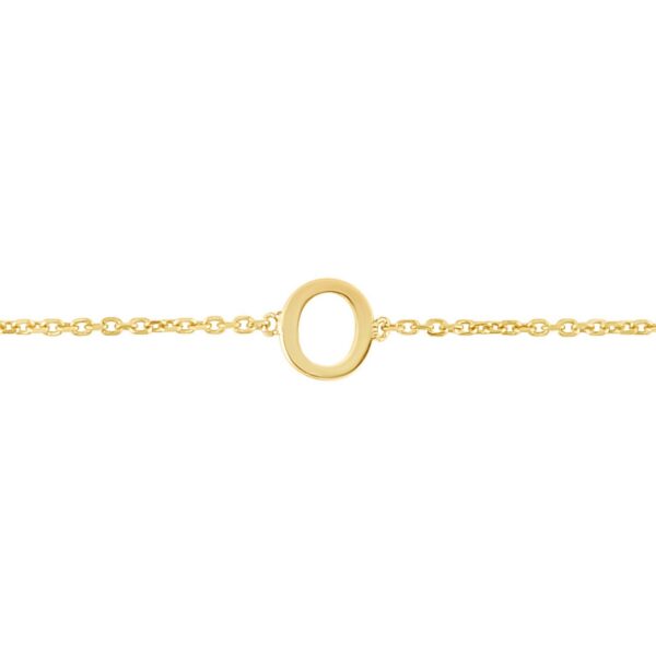 14K Yellow Gold Mini Initial O Bracelet - alternate view 3
