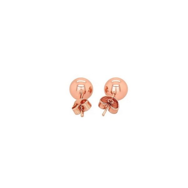 Classic Round Stud Earrings in 14k Rose Gold (7.00 mm) - alternate view 3