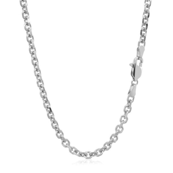 14k White Gold Diamond Cut Cable Link Chain (3.70 mm) - alternate view 3