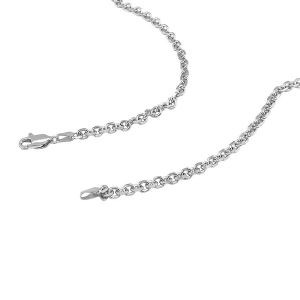 14k White Gold Diamond Cut Cable Link Chain (3.70 mm) - alternate view 4