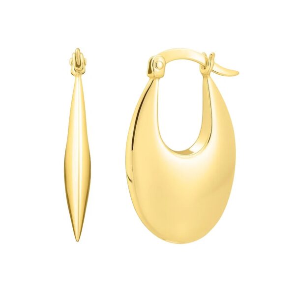 Creole Oval Hoop Earrings in 14K Yellow Gold - alternate view 2