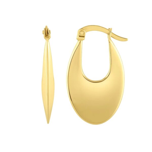 Creole Oval Hoop Earrings in 14K Yellow Gold - alternate view 3