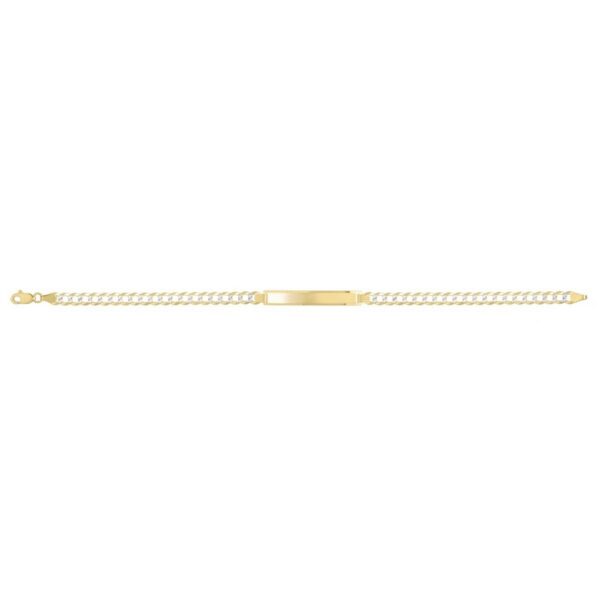 14k Yellow Gold Pave Curb ID Bracelet (5.00 mm) - alternate view 2