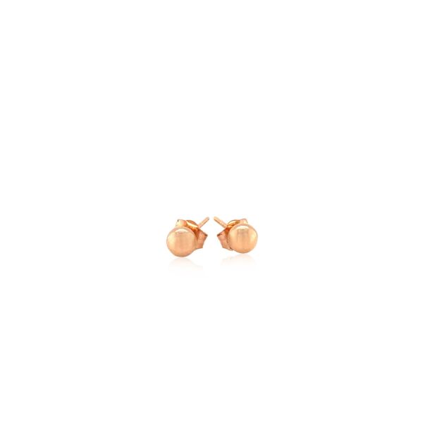 14k Rose Gold Ball Style Stud Earrings (4mm) - alternate view 2