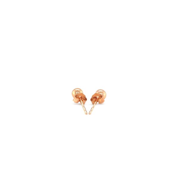 14k Rose Gold Ball Style Stud Earrings (4mm) - alternate view 3