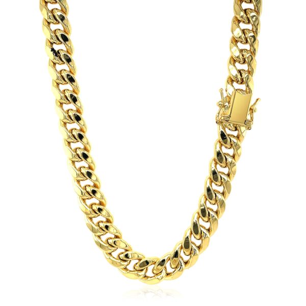 14k Yellow Gold Semi Solid Miami Cuban Chain (9.10 mm) - alternate view 3